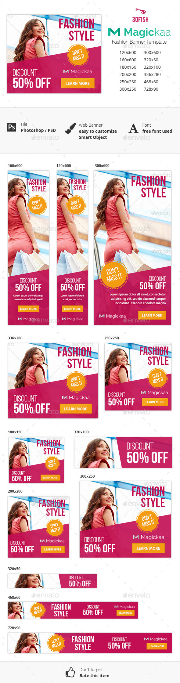 Magickaa Fashion Banner - Banners & Ads Web Elements
