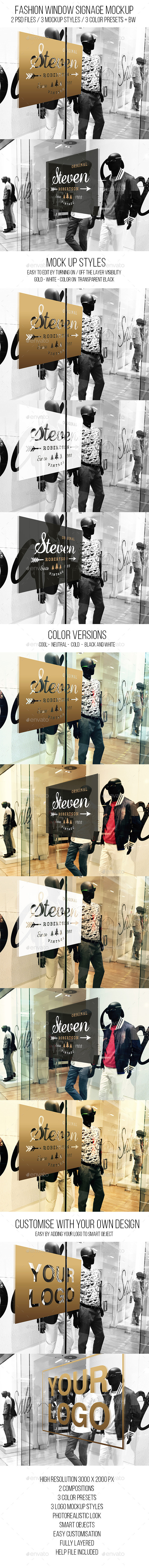 Fashion Window Signage Mockup - Logo Product Mock-Ups