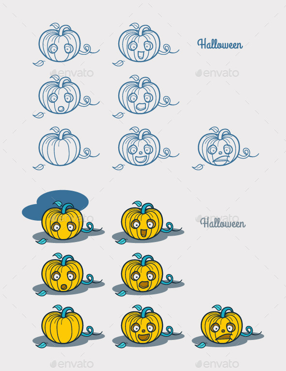 Halloween Pumpkin Emotions - Halloween Seasons/Holidays