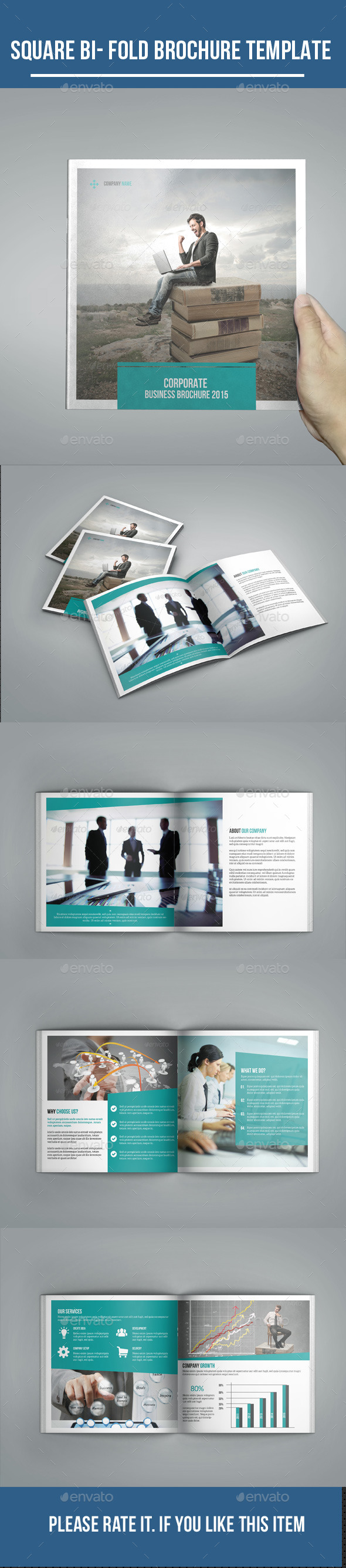 Square Bi- fold Business Brochure - Corporate Brochures