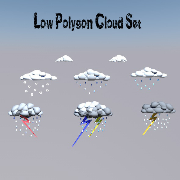 LowPolygon_Cloud_Set - 3Docean 12124492