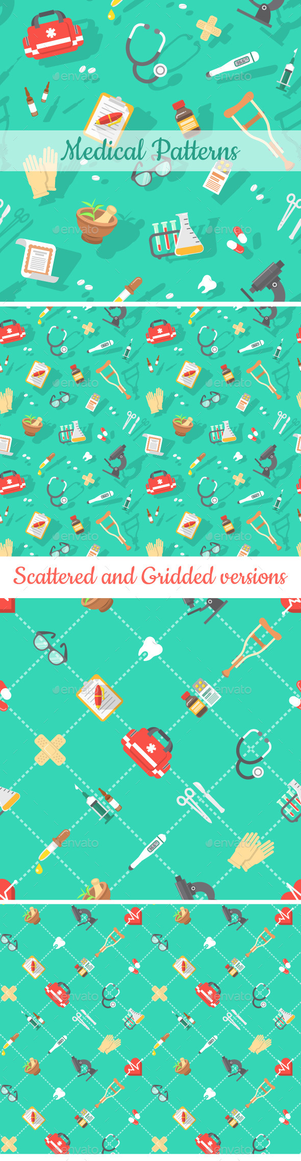 Flat Seamless Medical Pattern - Patterns Decorative