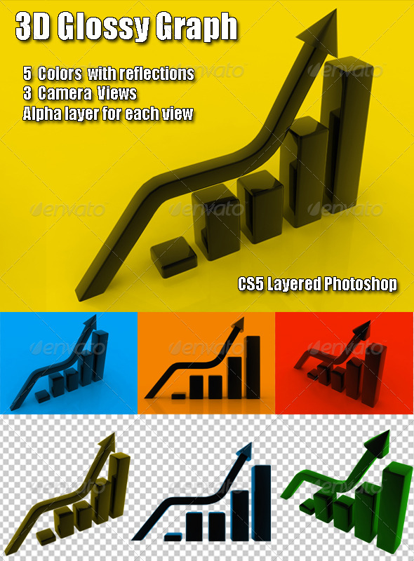 Glossy Graph - 3D Renders Graphics