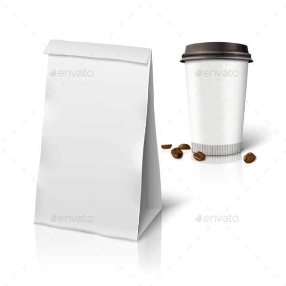 Paper Packaging Bag and Coffee - Man-made Objects Objects