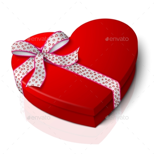 Red Heart Shape Box - Man-made Objects Objects