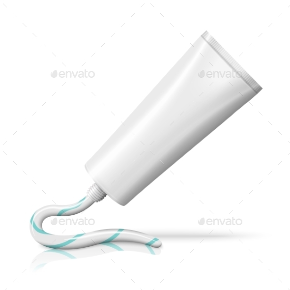 Blank White Realistic Tube With Squeezed From - - Man-made Objects Objects