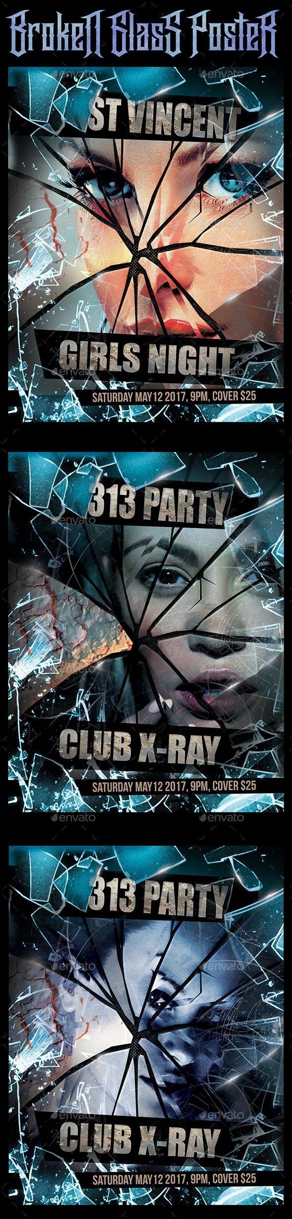 Smashed Glass Event Poster - Events Flyers