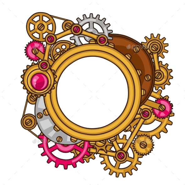 Steampunk Frame Collage of Metal Gears - Abstract Conceptual
