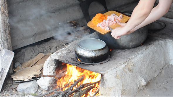 Rural Cooking on Fire