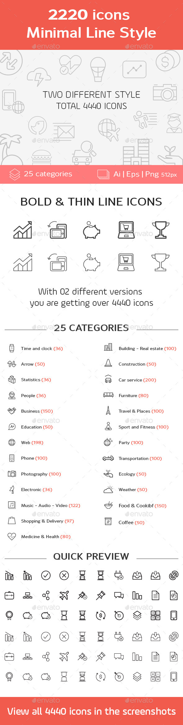 2220 Minimal Line Icons - Icons