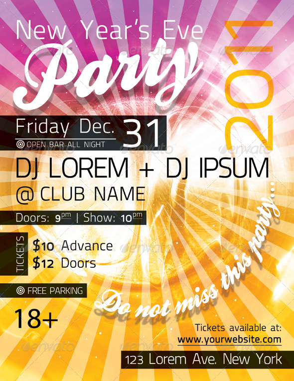 New Year's Eve Flyer - Clubs & Parties Events