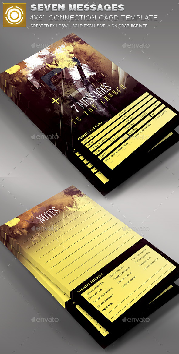 Seven Messages Church Connection Card Template - Cards & Invites Print Templates