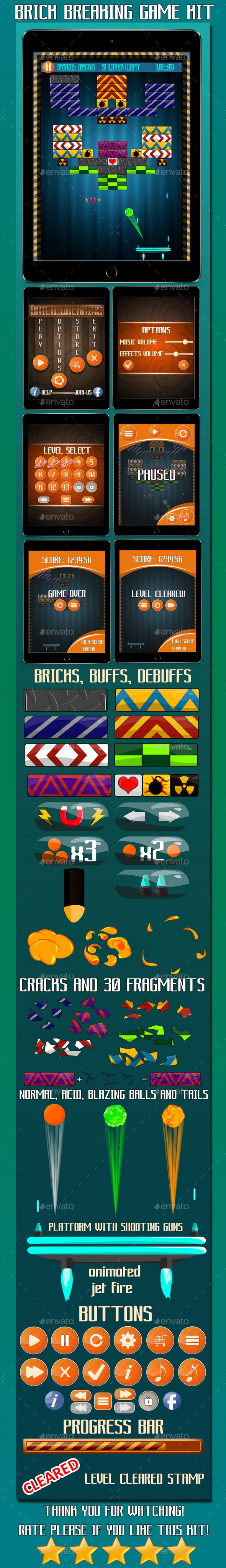 Brick Breaking Game Kit - Game Kits Game Assets