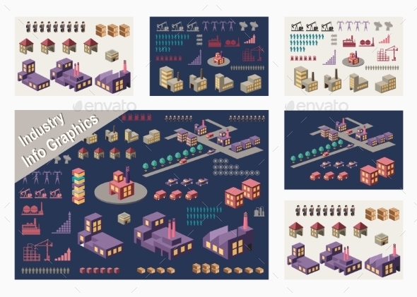 Set Of Infographic - Buildings Objects