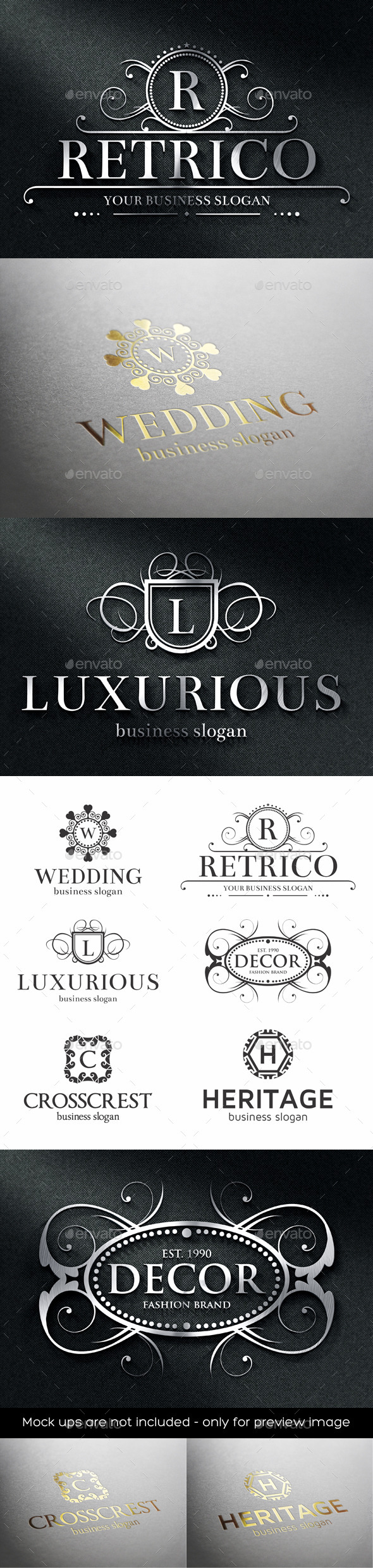 Luxurious Crest Logos - Badges & Stickers Web Elements