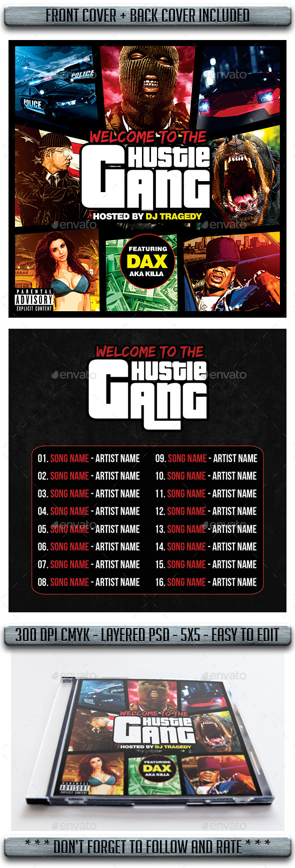 Mixtape Cover - CD & DVD Artwork Print Templates