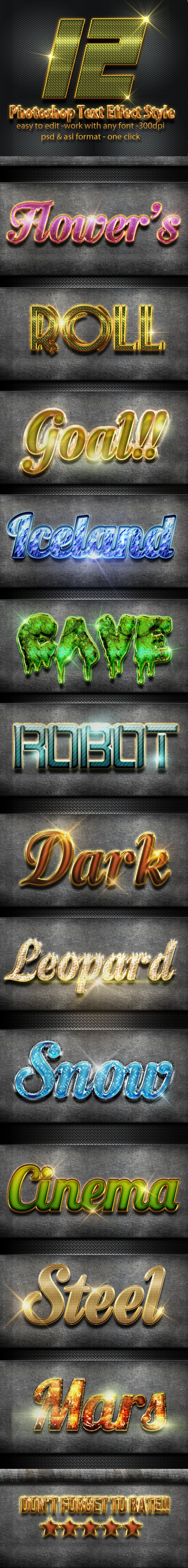 12 Photoshop Text Effect Styles Vol 10 - Text Effects Styles