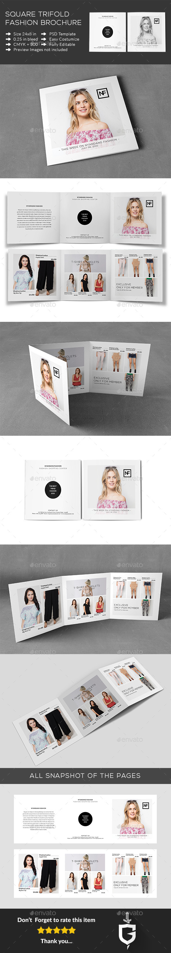 Square Trifold Fashion Brochure - Catalogs Brochures