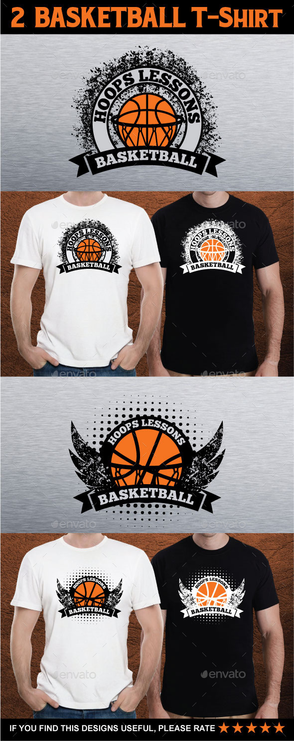 2 BASKETBALL T-Shirt - Grunge Designs