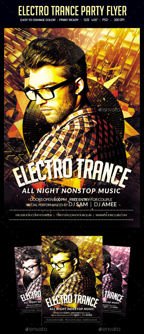Electro Trance Party Flyer - Clubs & Parties Events