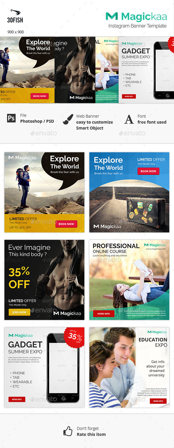 Magickaa Instagram 2 Banner - Banners & Ads Web Elements
