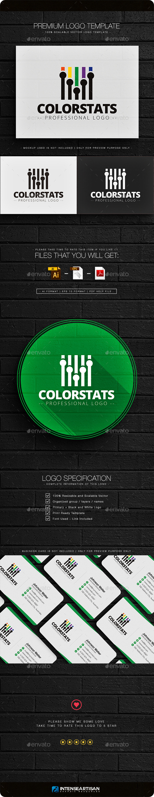 Color Stats Logo Template - Objects Logo Templates