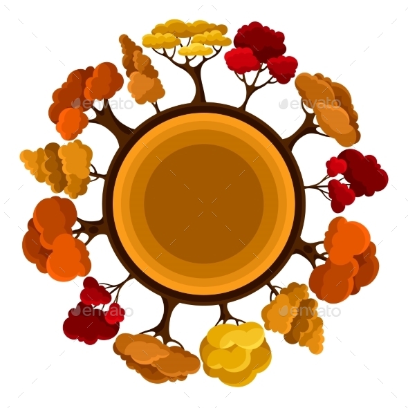 Autumn Background Design With Abstract Stylized - Landscapes Nature