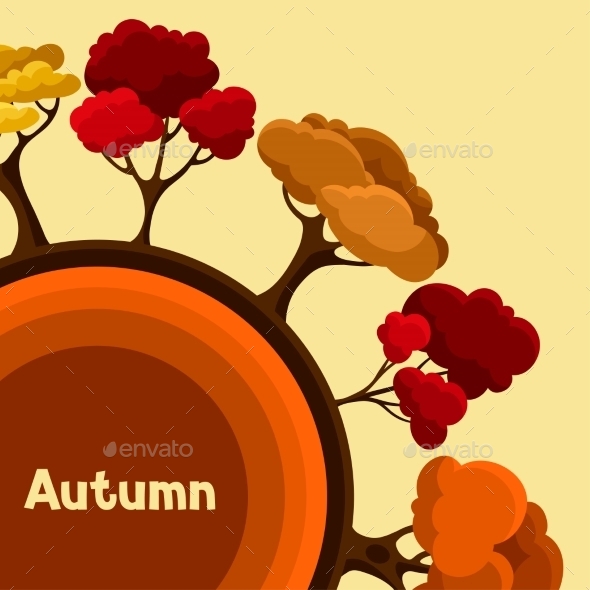 Autumn Background Design With Abstract Stylized - Landscapes Nature