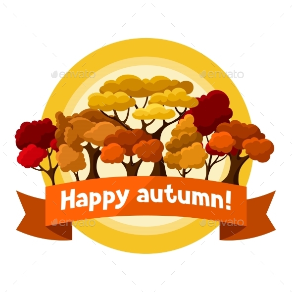 Autumn Background Design With Abstract Stylized - Landscapes Nature