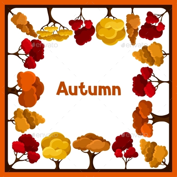 Autumn Background Design With Abstract Stylized - Landscapes Nature