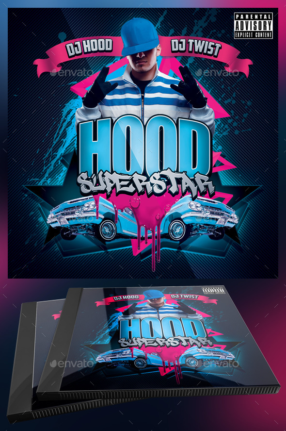 Hood Superstar CD Cover Template - CD & DVD Artwork Print Templates