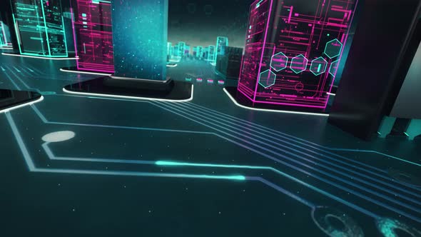 Metaverse Land with Digital Technology Hitech Concept alt