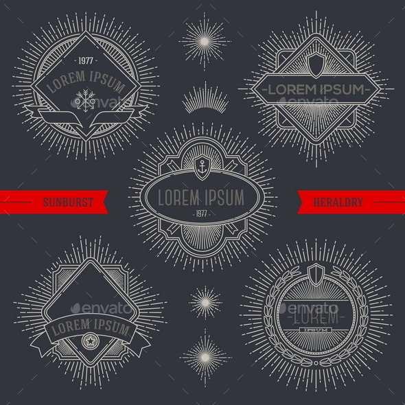 Set of Heraldic Emblems and Labels - Vectors