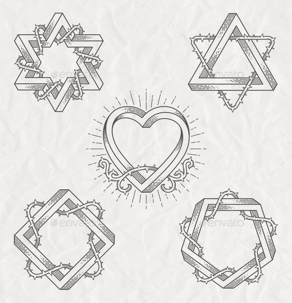 Line Art Emblems - Decorative Symbols Decorative