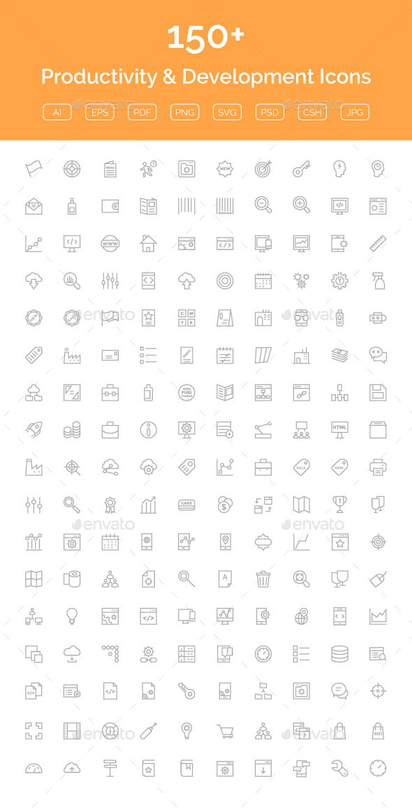150+ Productivity & Development Icon - Web Icons