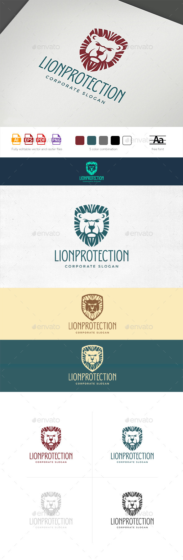 Lion Shield Logo Template - Crests Logo Templates