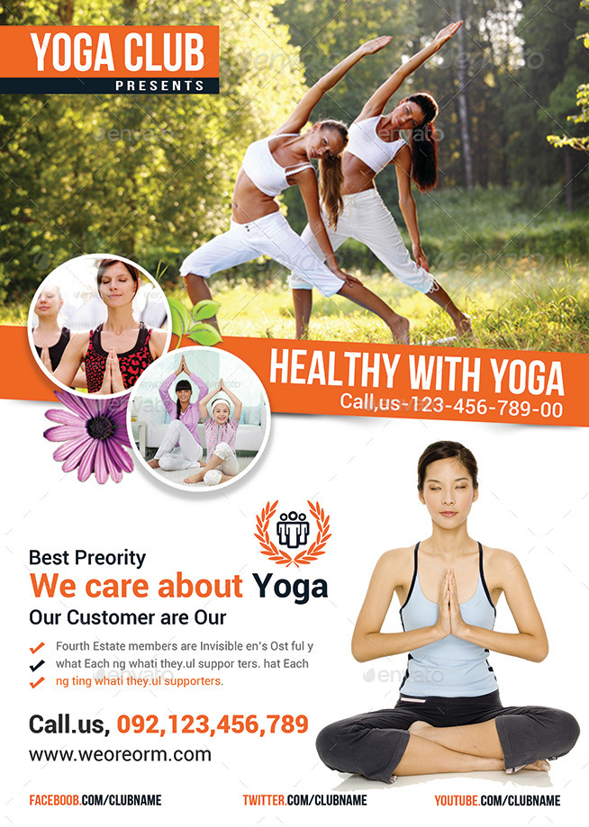 Yoga Flyer Print Templates by afjamaal | GraphicRiver
