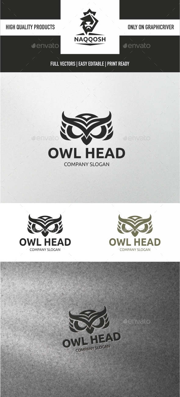 Owl Head - Animals Logo Templates