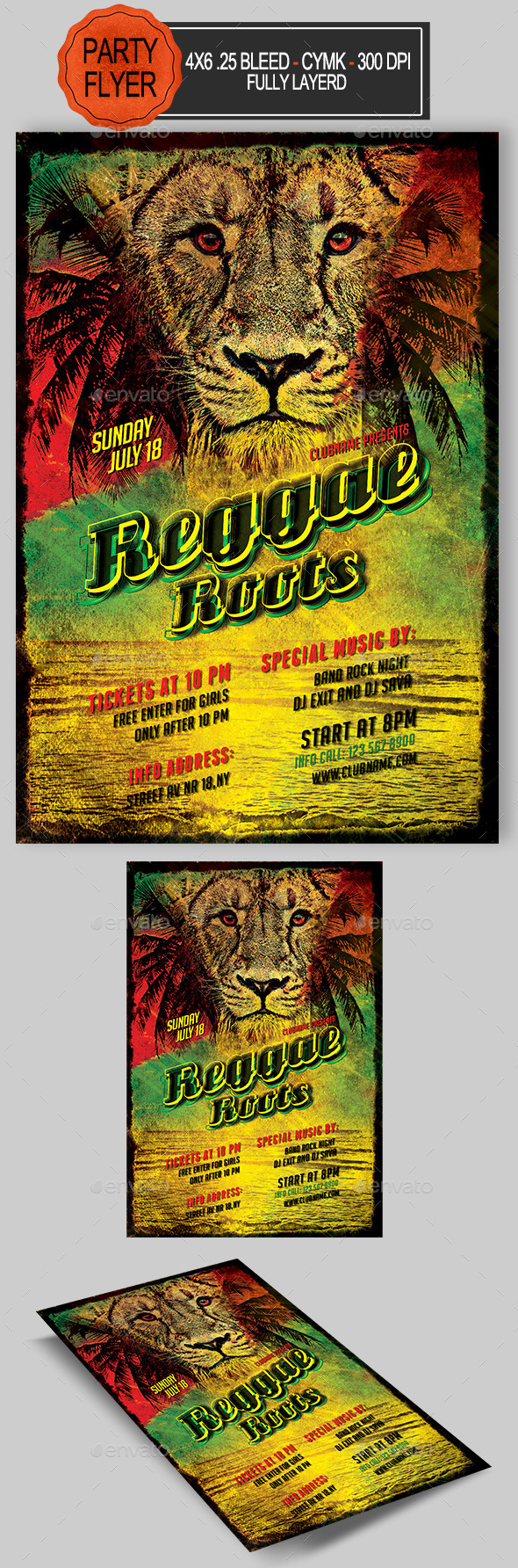 Reggae Roots Flyer - Clubs & Parties Events