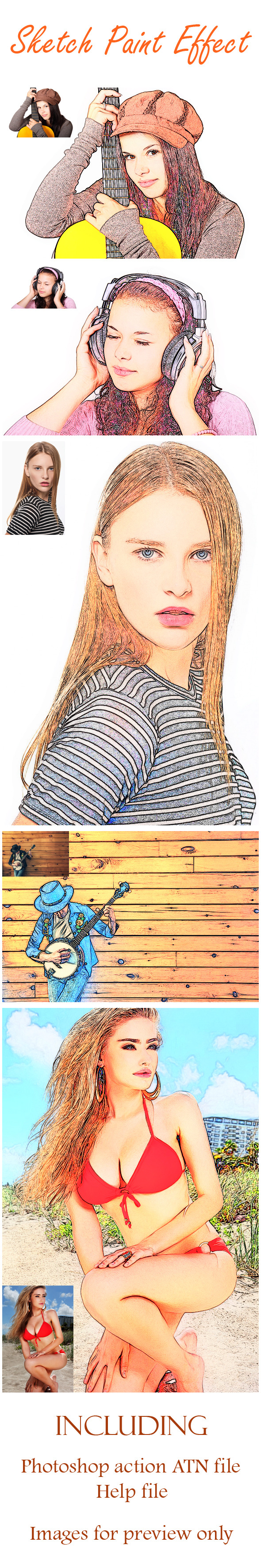 Sketch Paint Action - Photo Effects Actions