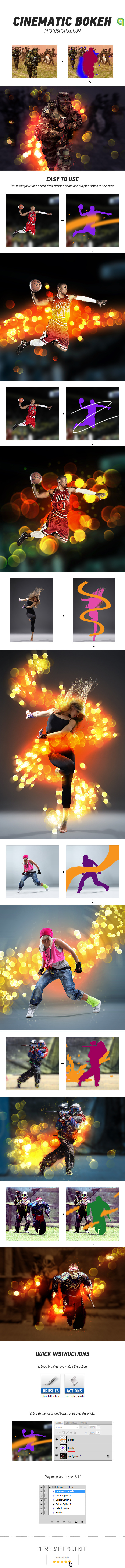 Cinematic Bokeh Photoshop Action - Photo Effects Actions