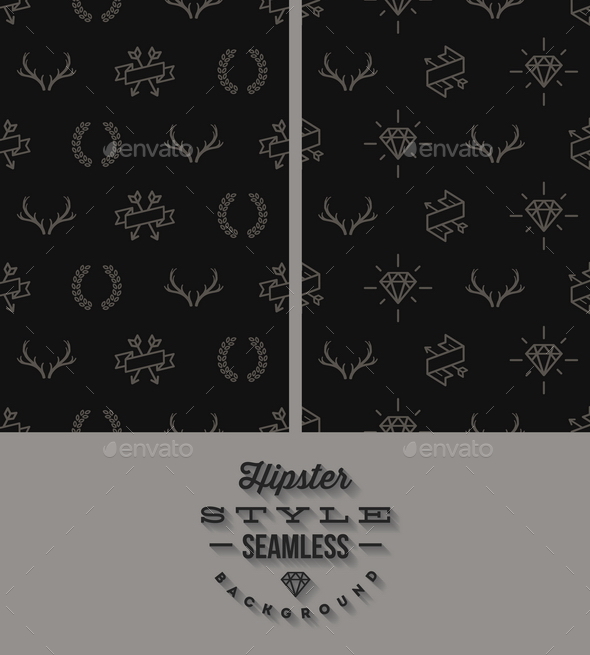 Two Black Hipster Style Seamless Background - Backgrounds Decorative