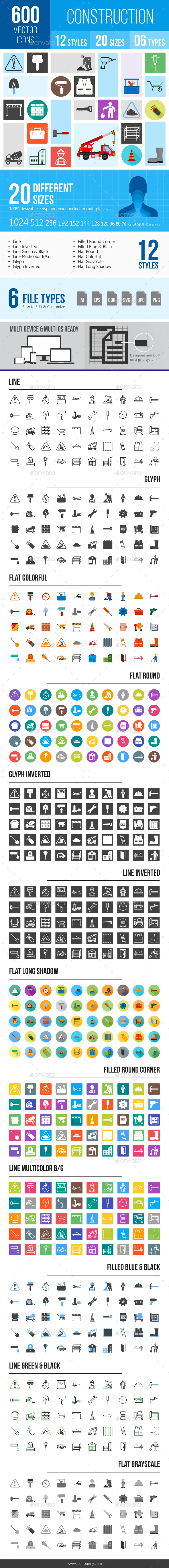 600 Construction Icons - Icons