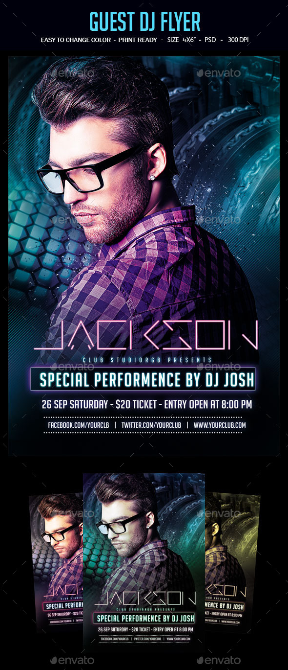Guest Dj Flyer - Clubs & Parties Events