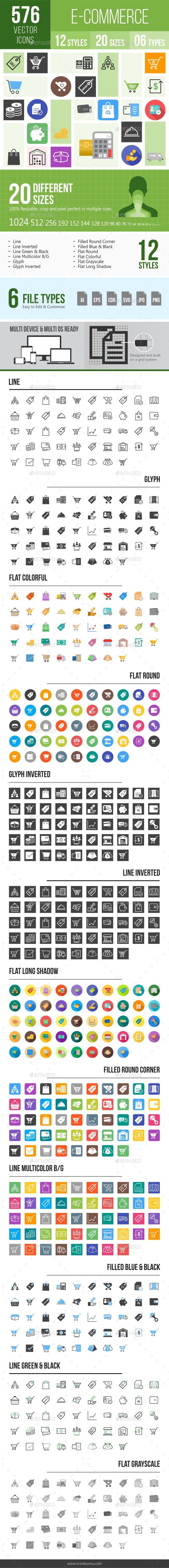 576 Ecommerce Icons - Icons