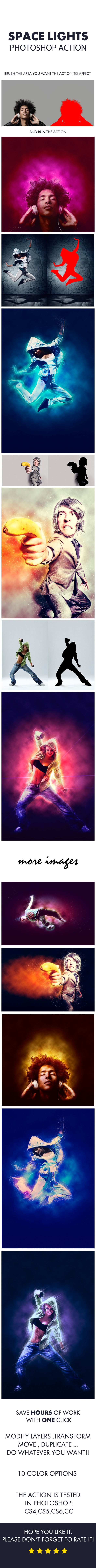 Space Lights Photoshop Action - Photo Effects Actions