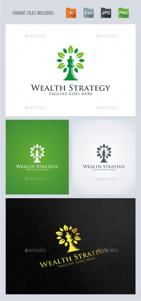 Wealth Strategy - Chess Logo Template - Symbols Logo Templates