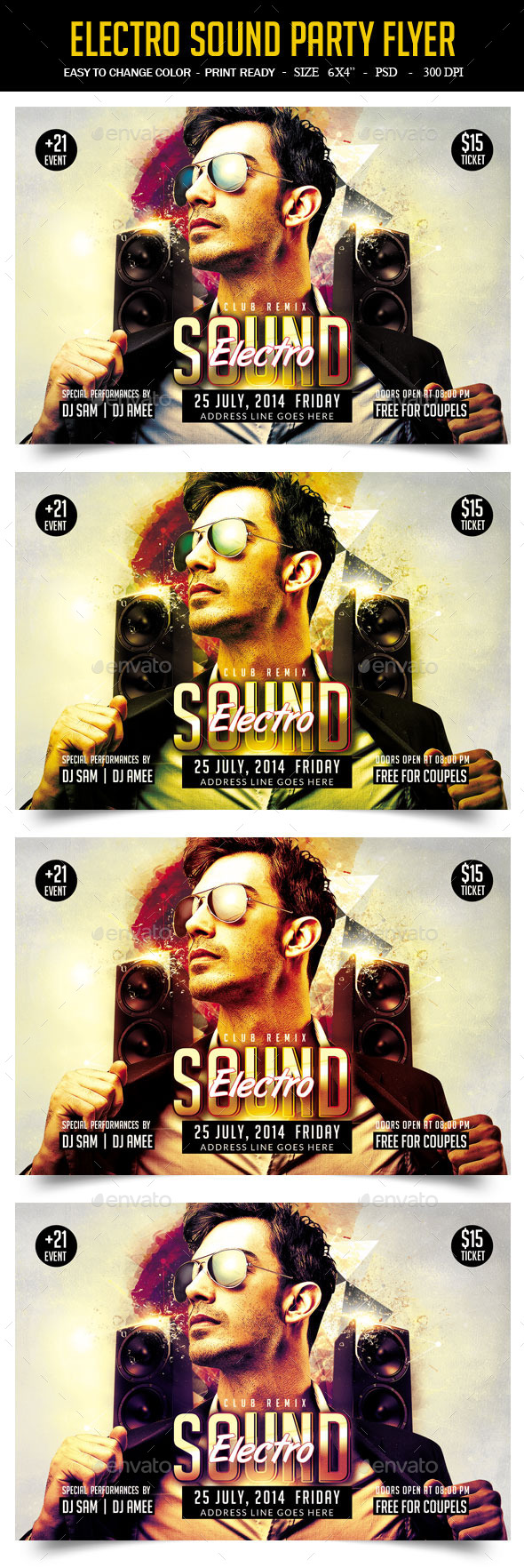 Electro Sound Party Flyer - Clubs & Parties Events