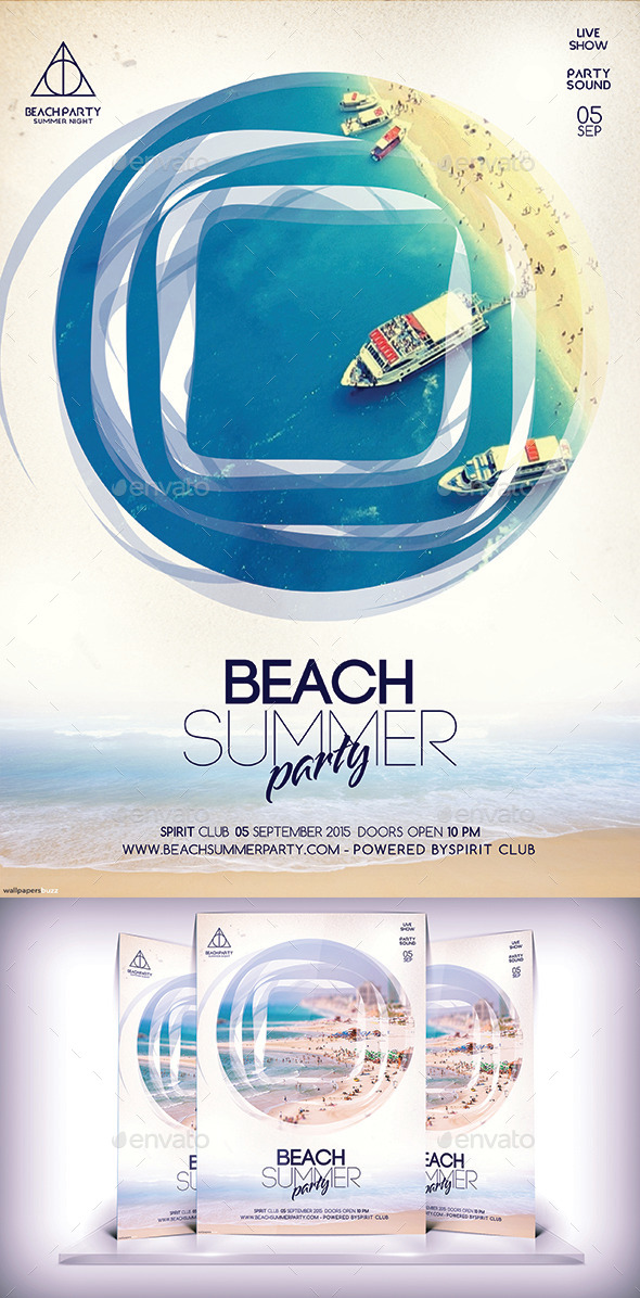 Beach Summer Party Flyer - Flyers Print Templates