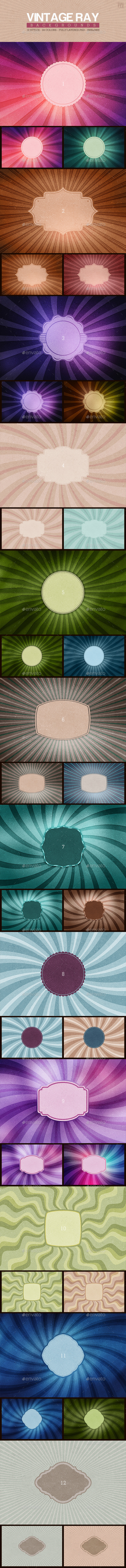 24 Vintage Ray Backgrounds - Abstract Backgrounds